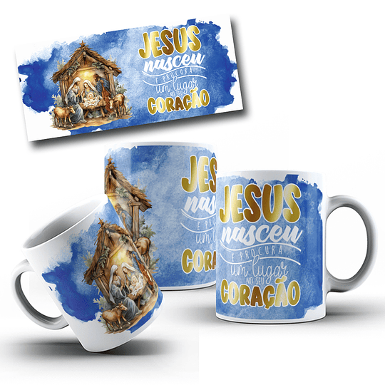 7 Arte para Caneca Presépio Natal Jesus em Corel Draw 