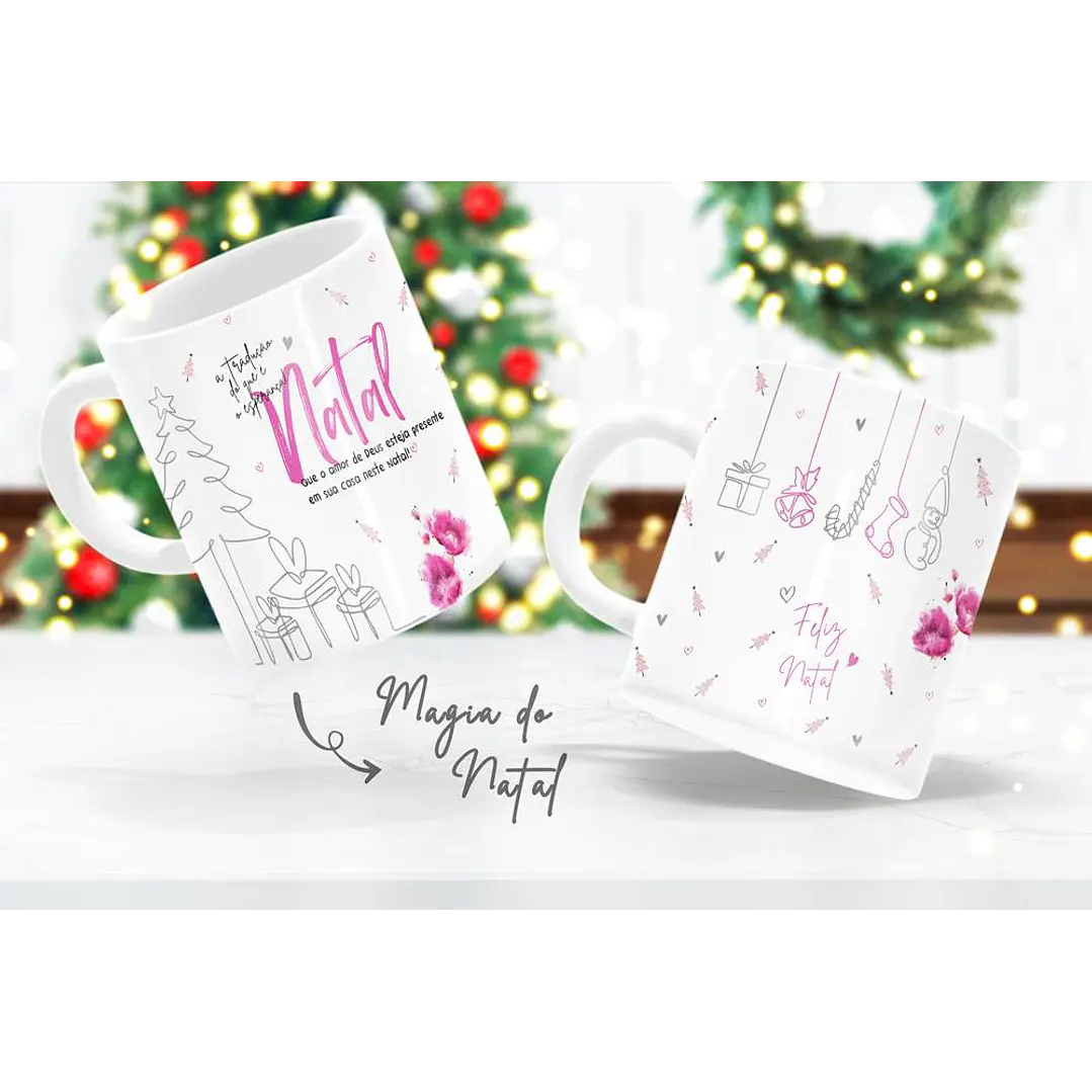 8 Arte para Caneca e Camisa Natal Minimalista em Corel Draw 3