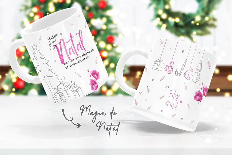 8 Arte para Caneca e Camisa Natal Minimalista em Corel Draw 3