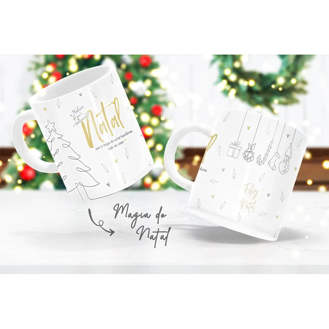 8 Arte para Caneca e Camisa Natal Minimalista em Corel Draw 5