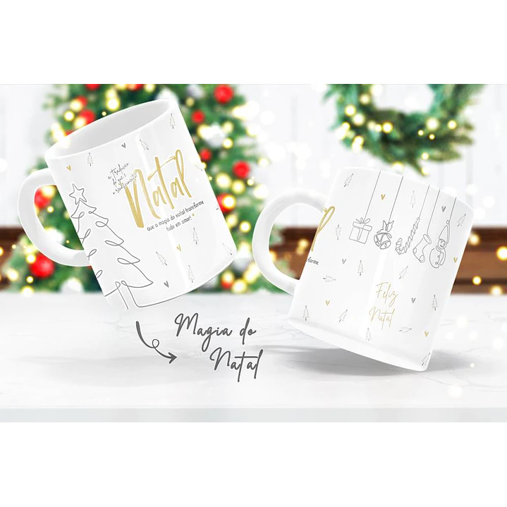 8 Arte para Caneca e Camisa Natal Minimalista em Corel Draw 5