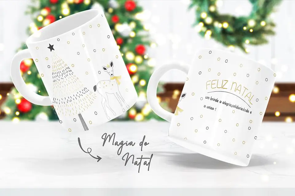 8 Arte para Caneca e Camisa Natal Minimalista em Corel Draw 7