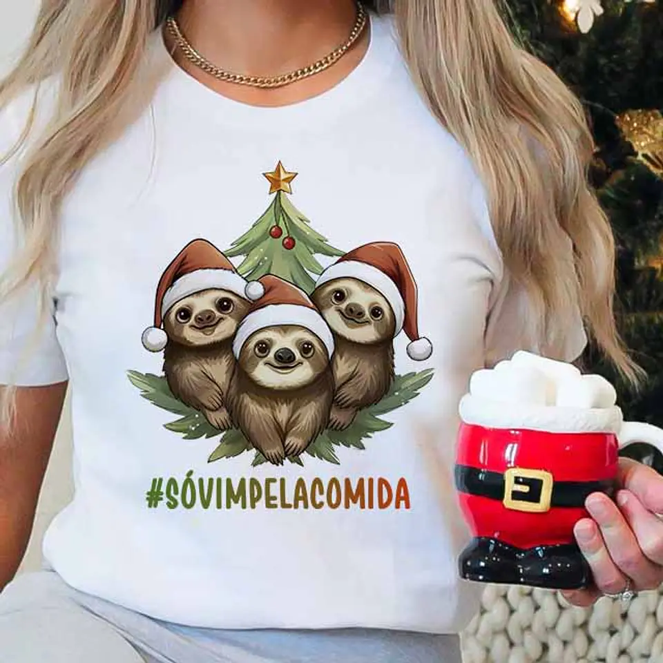10 Arte para Camisa Natal das Preguiças em Corel Draw 8