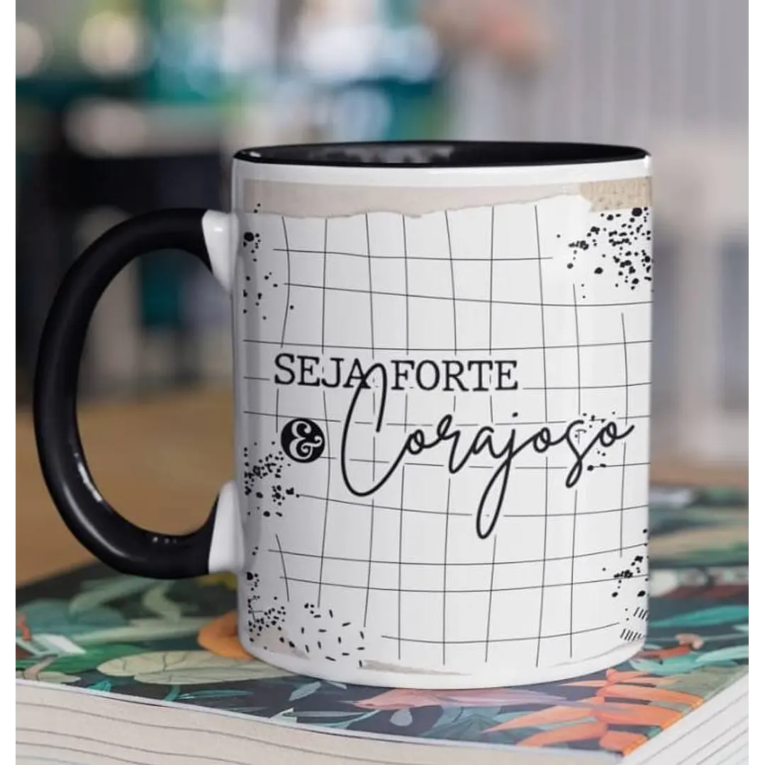 10 Arte para Caneca Frase Motivacional Seja Forte em Corel Draw 2