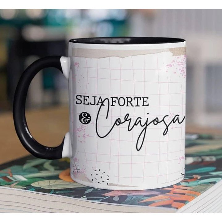 10 Arte para Caneca Frase Motivacional Seja Forte em Corel Draw 6