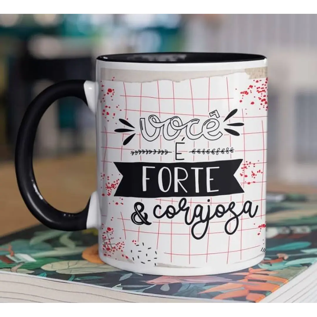 10 Arte para Caneca Frase Motivacional Seja Forte em Corel Draw 9