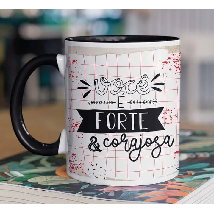 10 Arte para Caneca Frase Motivacional Seja Forte em Corel Draw 9