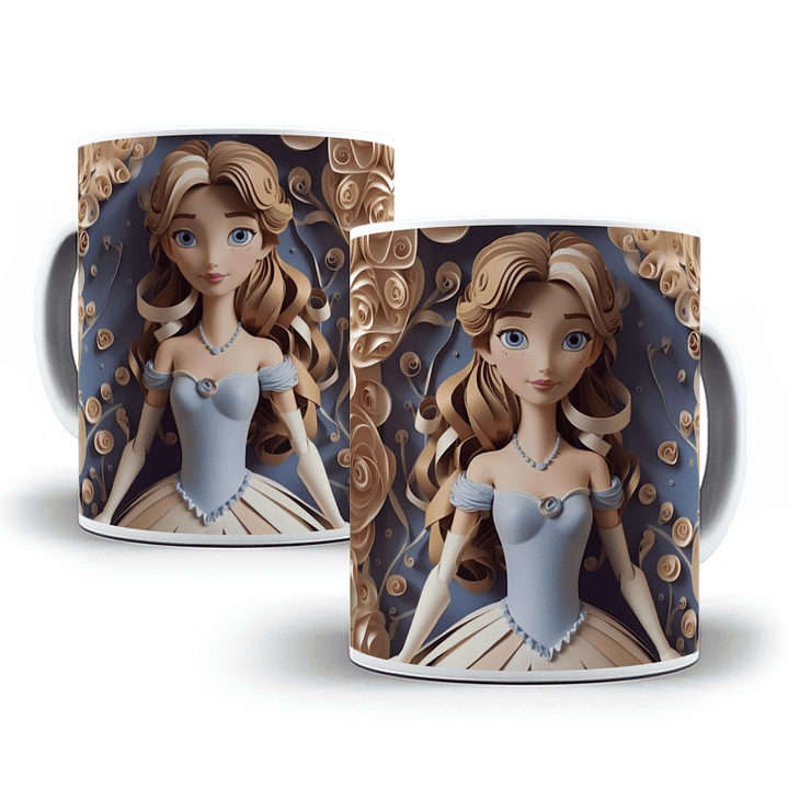 30 Artes para Caneca Princesas da Disney 3d em Jpg 7