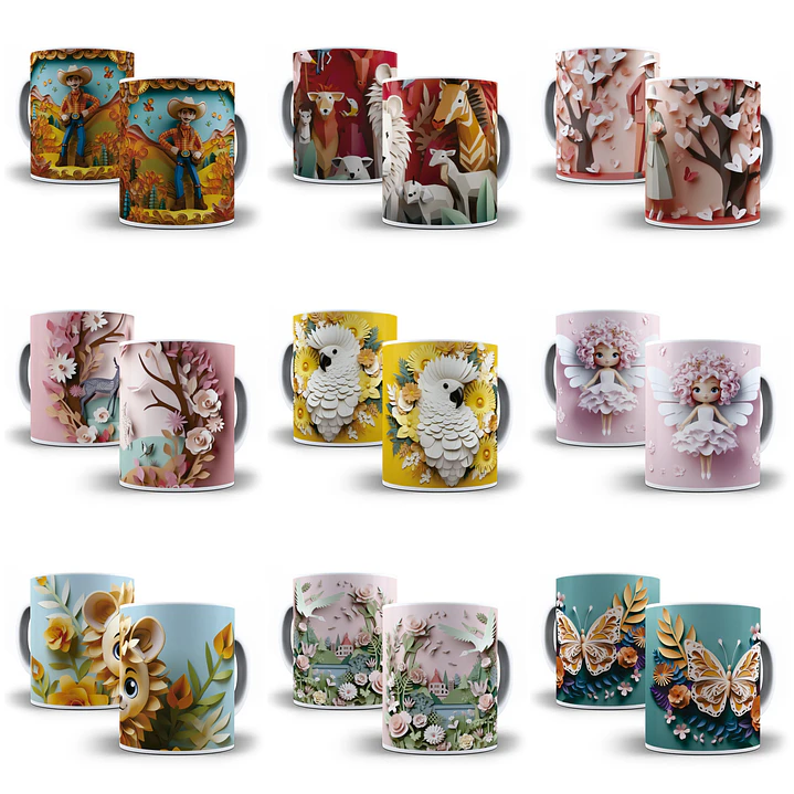73 Artes para Caneca Diversas 3D Arquivo em Jpg 1