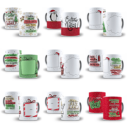 140 Artes para Caneca Natal Papai Noel Frases Arquivo em Jpg