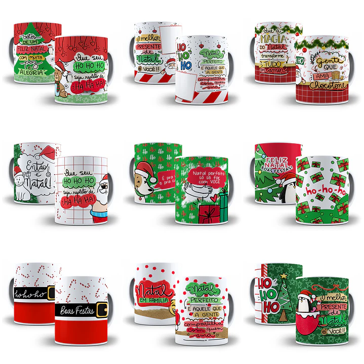 140 Artes para Caneca Natal Papai Noel Frases Arquivo em Jpg 6