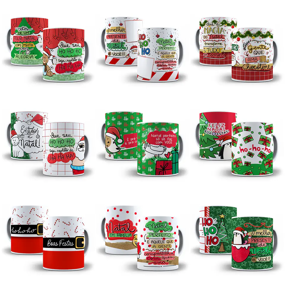 140 Artes para Caneca Natal Papai Noel Frases Arquivo em Jpg 6