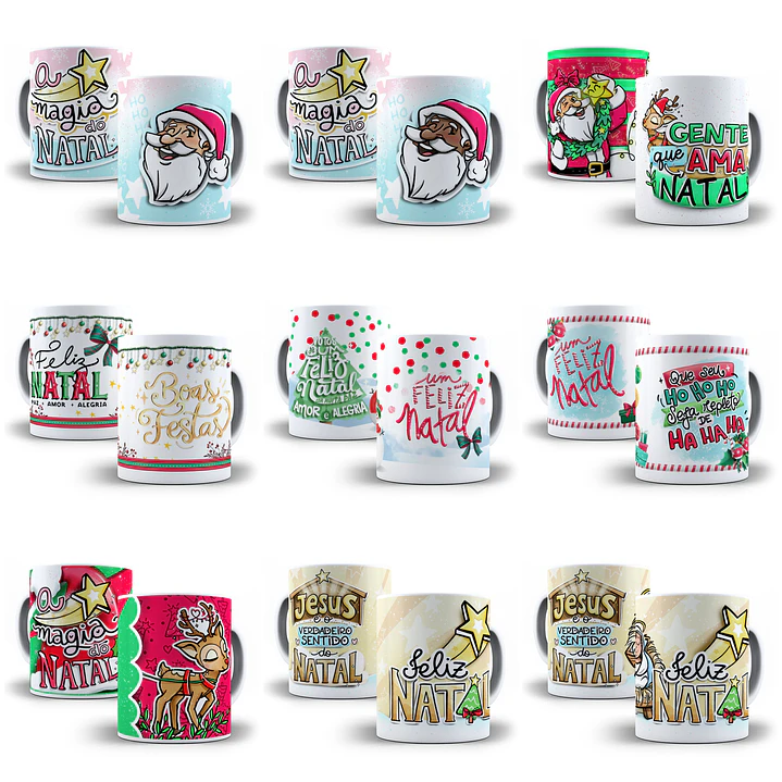 140 Artes para Caneca Natal Papai Noel Frases Arquivo em Jpg 9