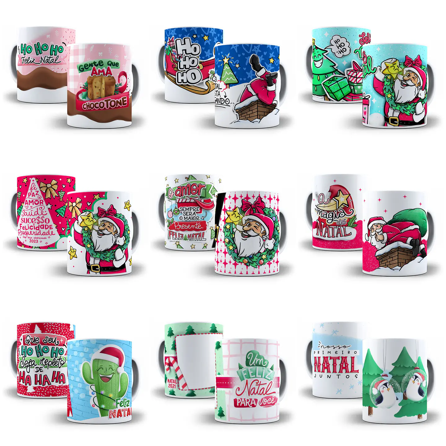 140 Artes para Caneca Natal Papai Noel Frases Arquivo em Jpg 12