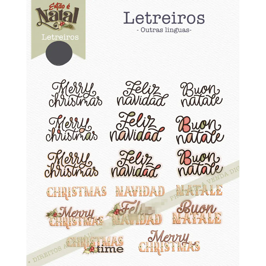 Kit Digital Então é Natal Aquarelados Arquivos em Png   9