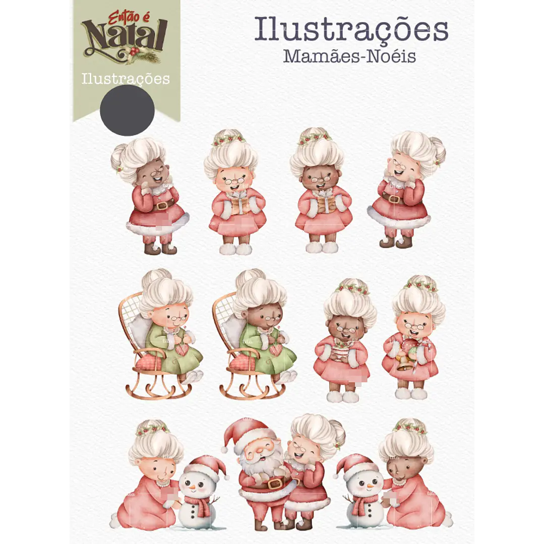 Kit Digital Então é Natal Aquarelados Arquivos em Png   4
