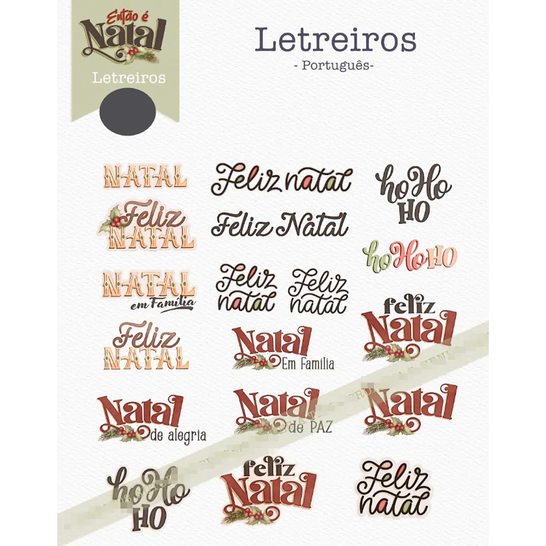 Kit Digital Então é Natal Aquarelados Arquivos em Png   7