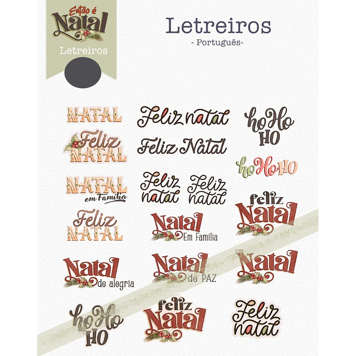 Kit Digital Então é Natal Aquarelados Arquivos em Png   7
