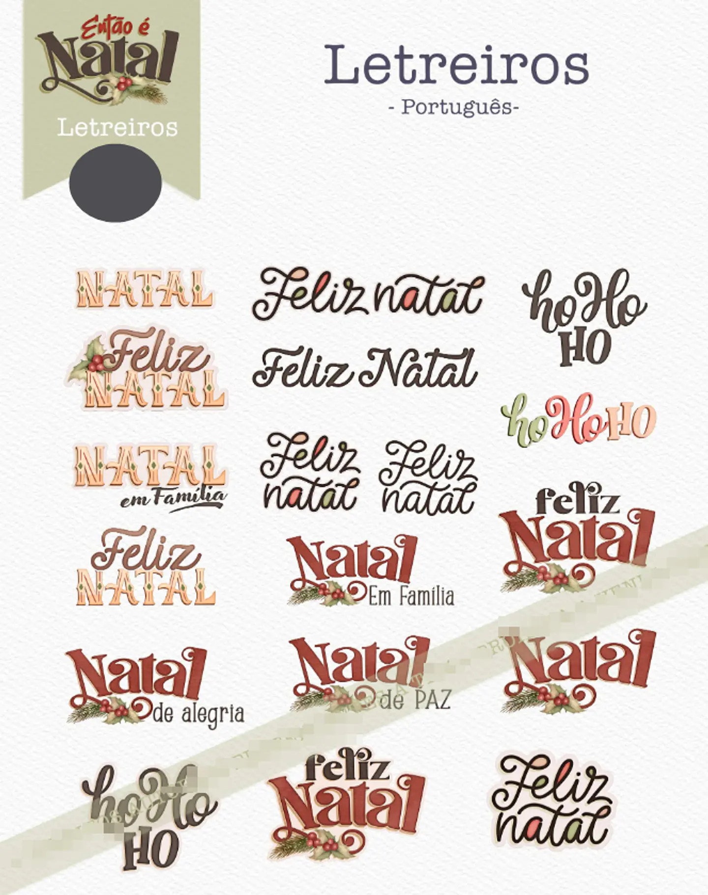 Kit Digital Então é Natal Aquarelados Arquivos em Png   7