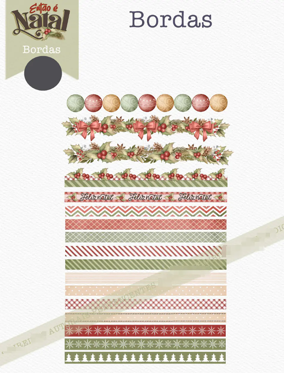 Kit Digital Então é Natal Aquarelados Arquivos em Png   11