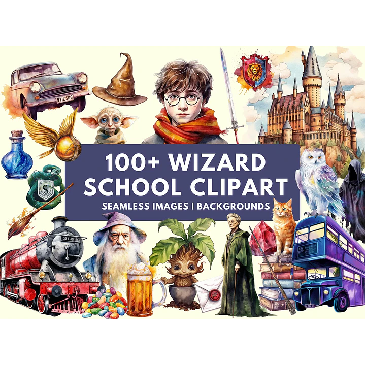 Kit Digital Harry Potter Wizard School Arquivos em Png  1