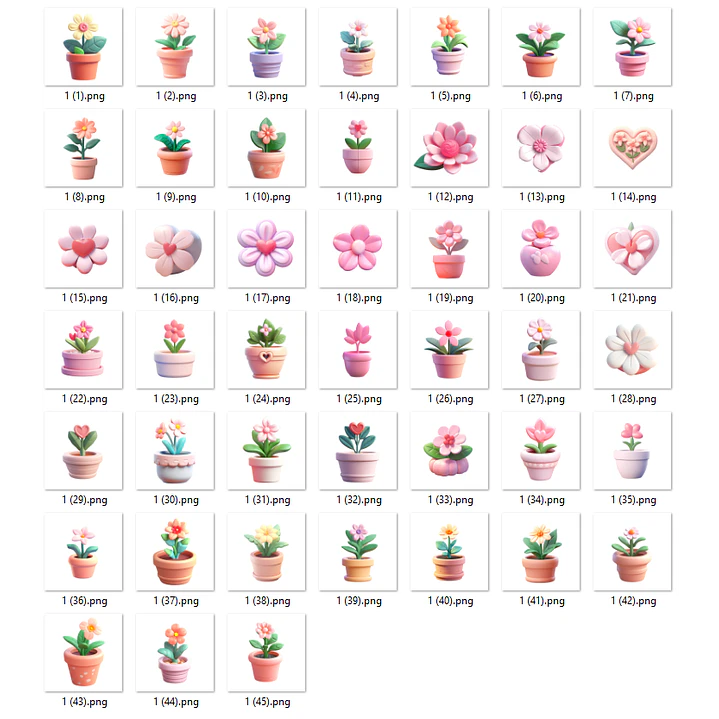 Kit Digital Meninas e Flores 3D Arquivos em Png 4