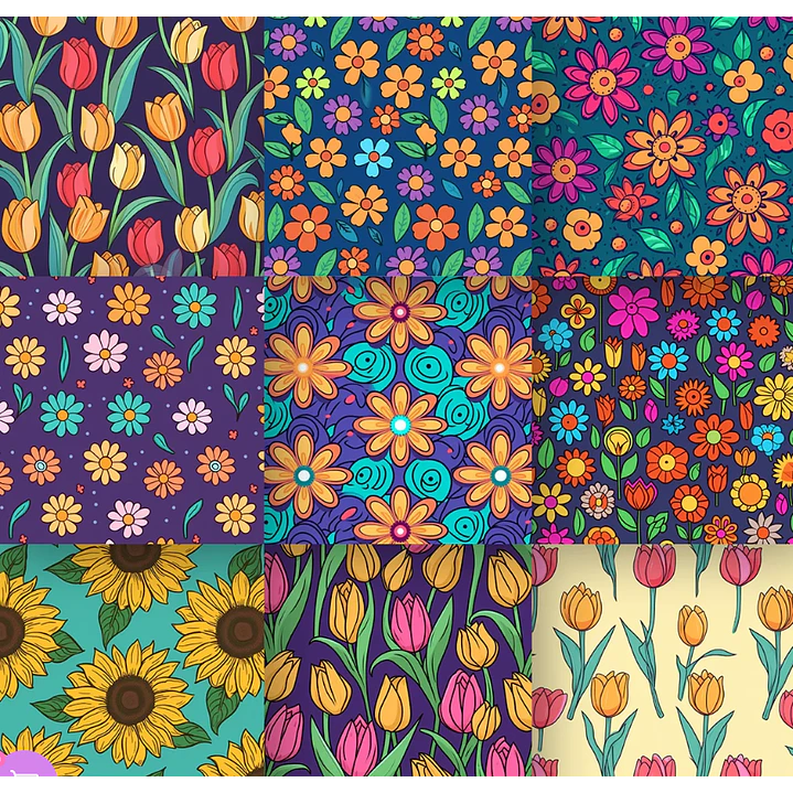 Kit Digital Meninas e Flores 3D Arquivos em Png 8