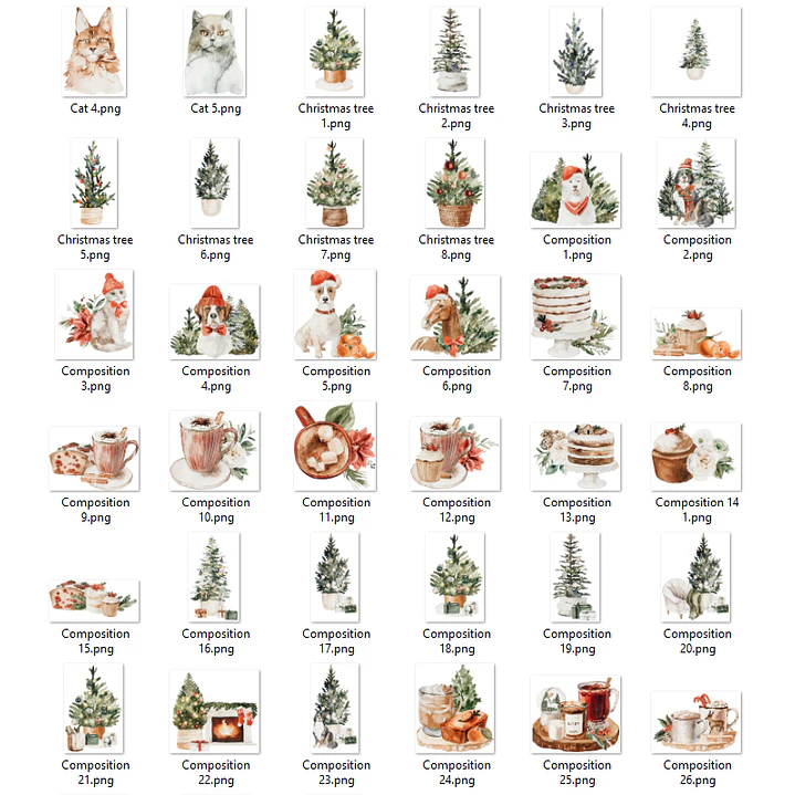 Kit Digital Natal Animais e Outros Arquivos em Png 2