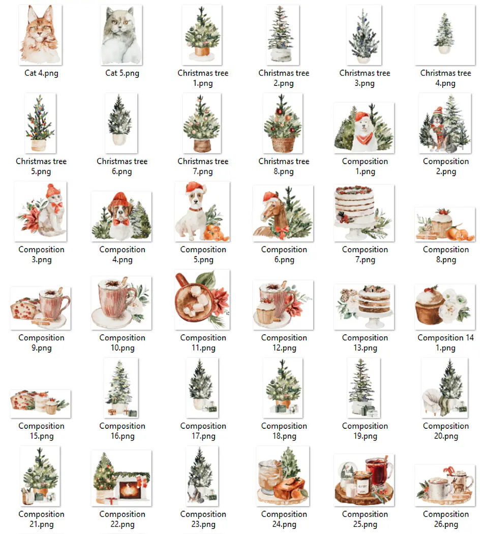 Kit Digital Natal Animais e Outros Arquivos em Png 2