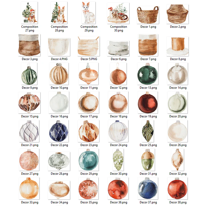 Kit Digital Natal Animais e Outros Arquivos em Png 3