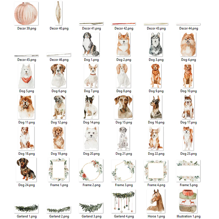 Kit Digital Natal Animais e Outros Arquivos em Png 4