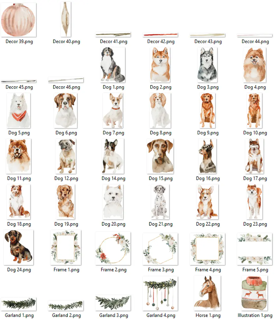 Kit Digital Natal Animais e Outros Arquivos em Png 4