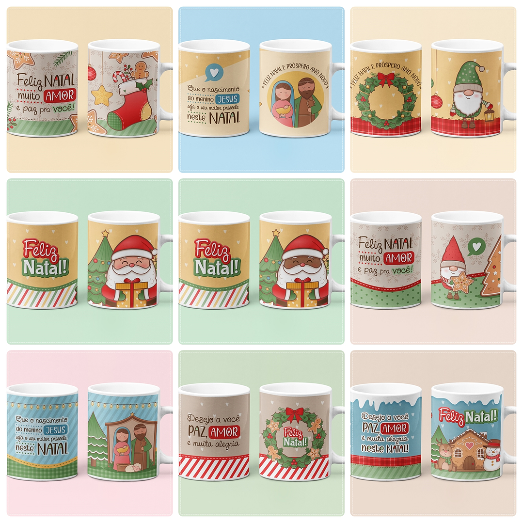 15 Artes para Sublimação Natal Caneca e Azulejo em Png 6