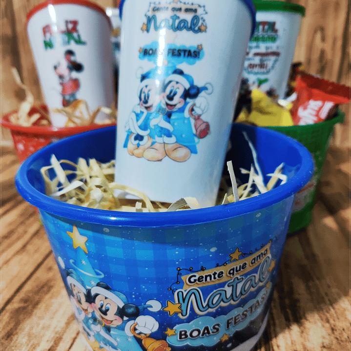 20 Artes para Baldinho e copo Natal Turma do Mickey em Photoshop 2