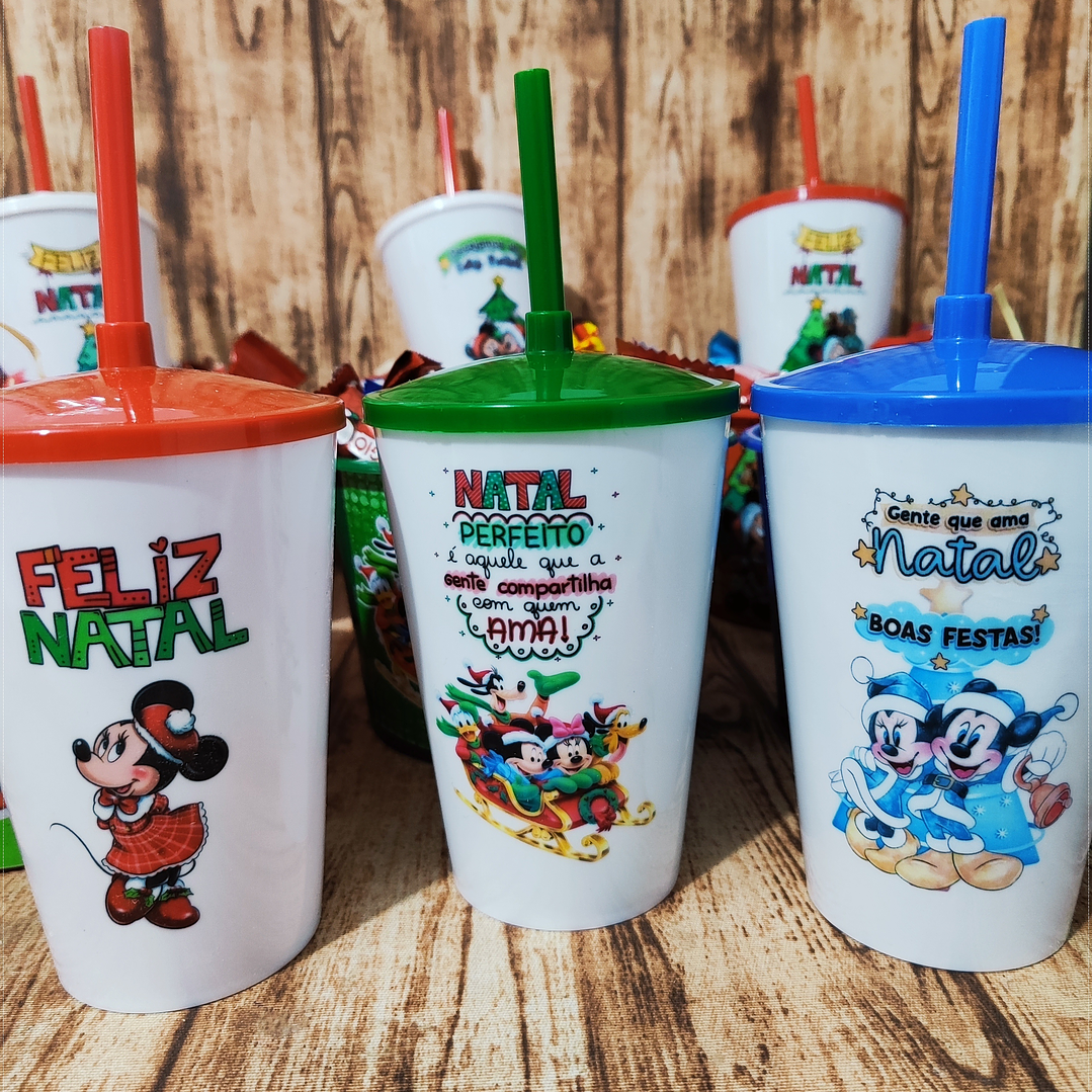 20 Artes para Baldinho e copo Natal Turma do Mickey em Photoshop 3