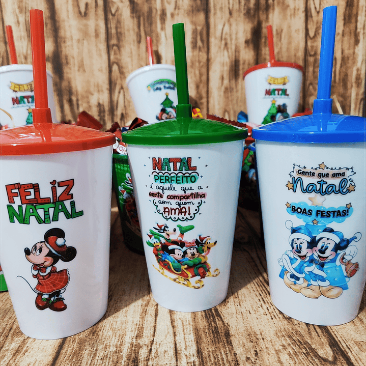 20 Artes para Baldinho e copo Natal Turma do Mickey em Photoshop 3