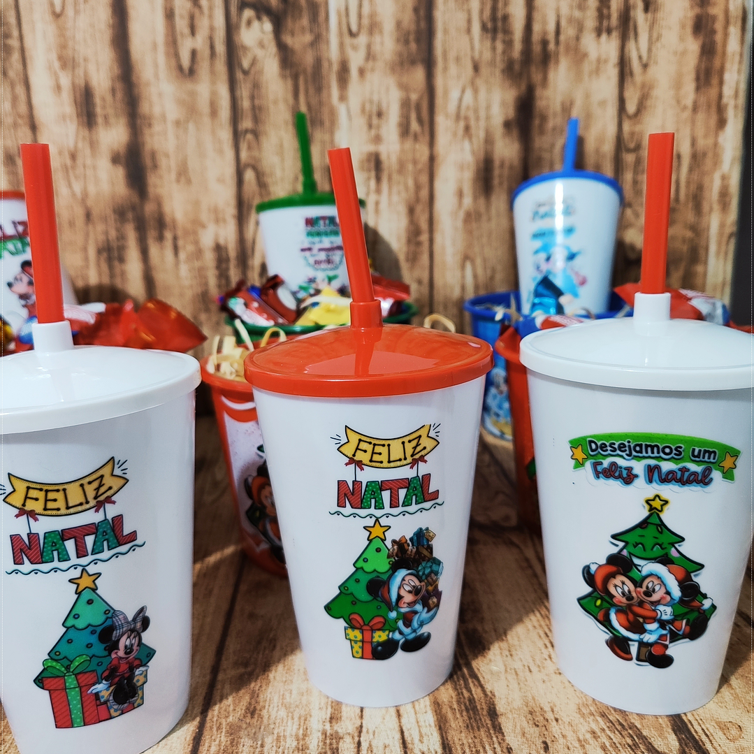 20 Artes para Baldinho e copo Natal Turma do Mickey em Photoshop 4