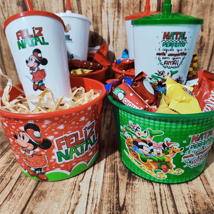 20 Artes para Baldinho e copo Natal Turma do Mickey em Photoshop 5