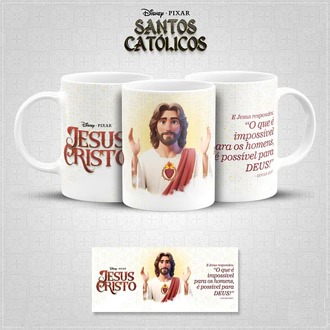20 Artes para Caneca Santinhos Católicos Pixar em Jpg