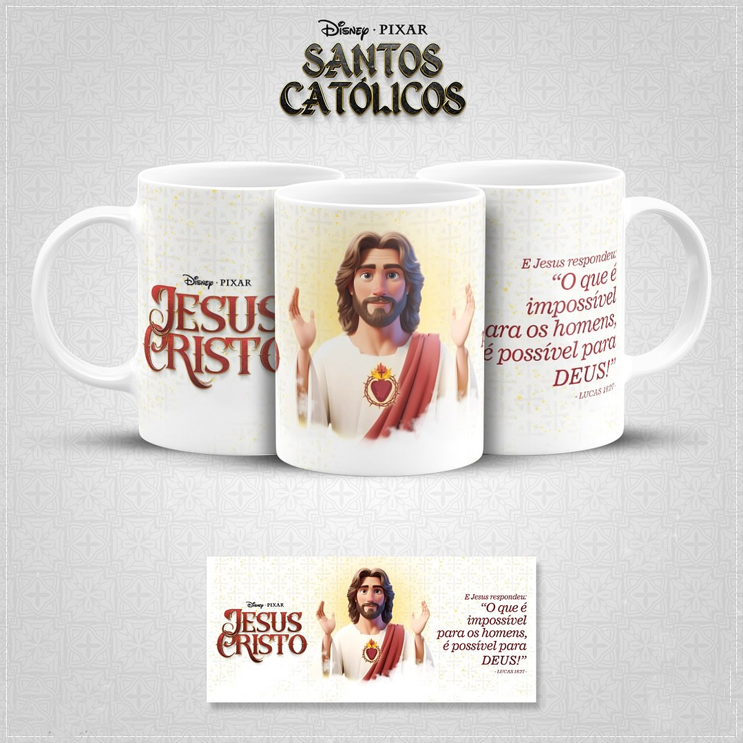 20 Artes para Caneca Santinhos Católicos Pixar em Jpg 1