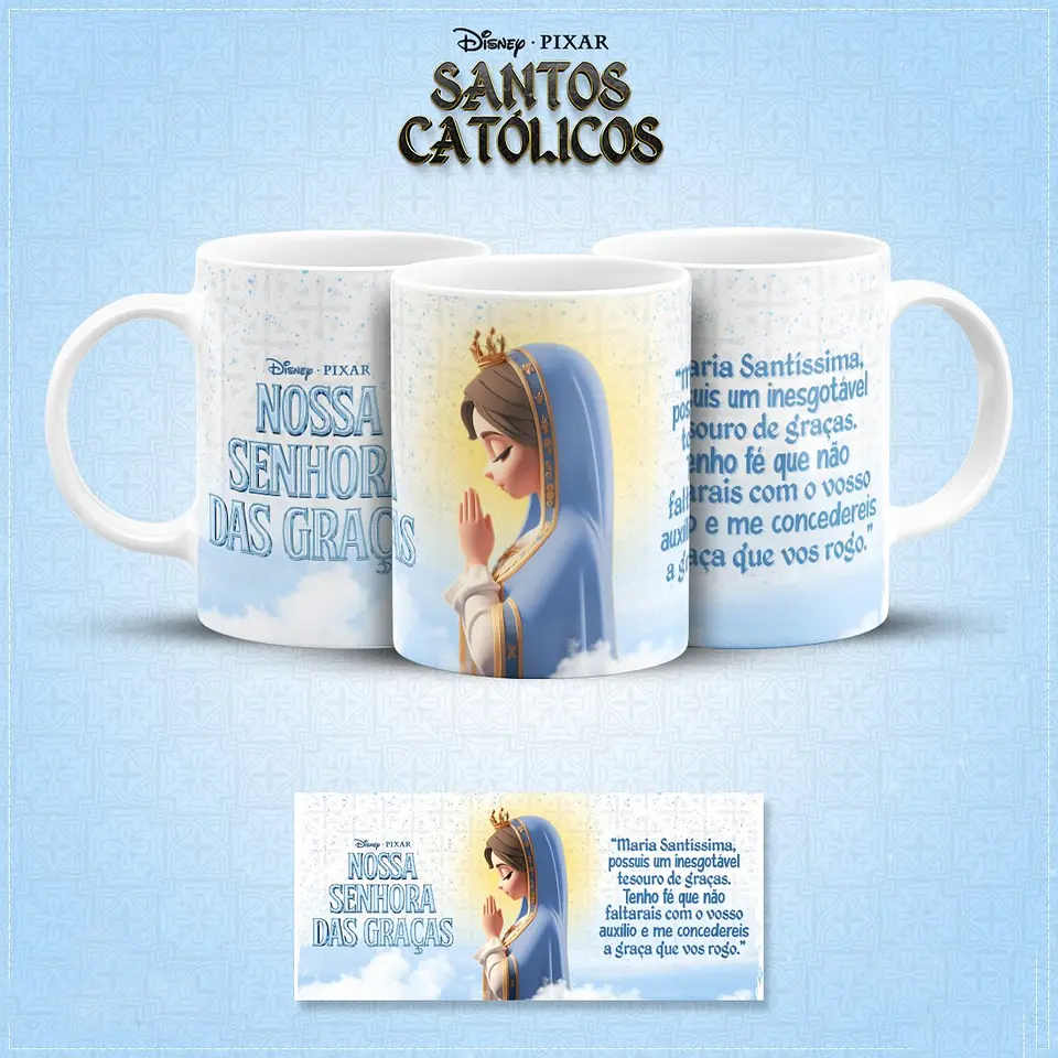 20 Artes para Caneca Santinhos Católicos Pixar em Jpg 6