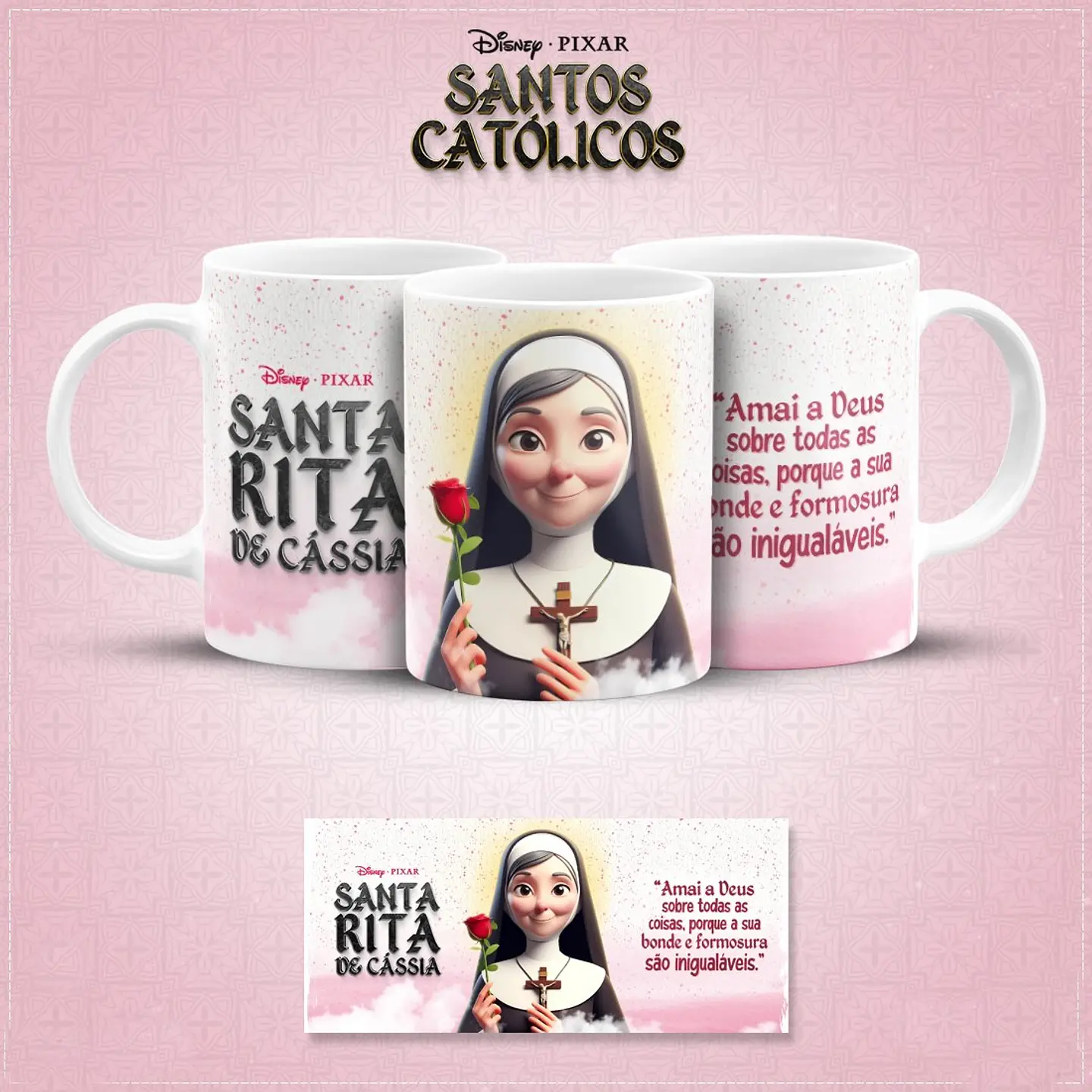20 Artes para Caneca Santinhos Católicos Pixar em Jpg 12