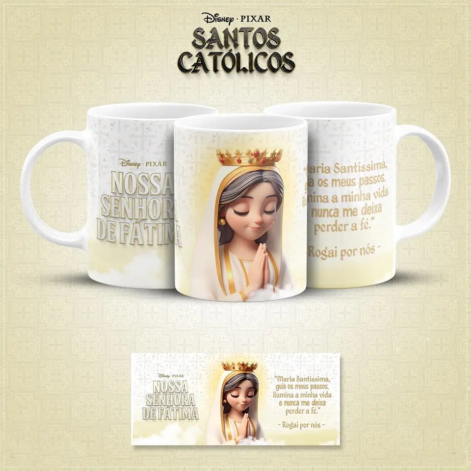 20 Artes para Caneca Santinhos Católicos Pixar em Jpg 13