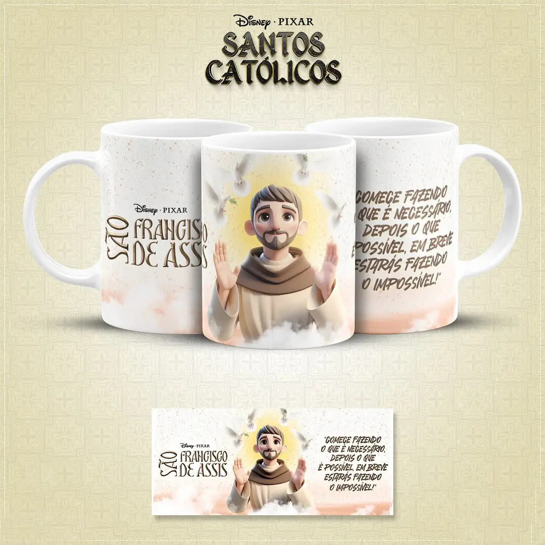 20 Artes para Caneca Santinhos Católicos Pixar em Jpg 14