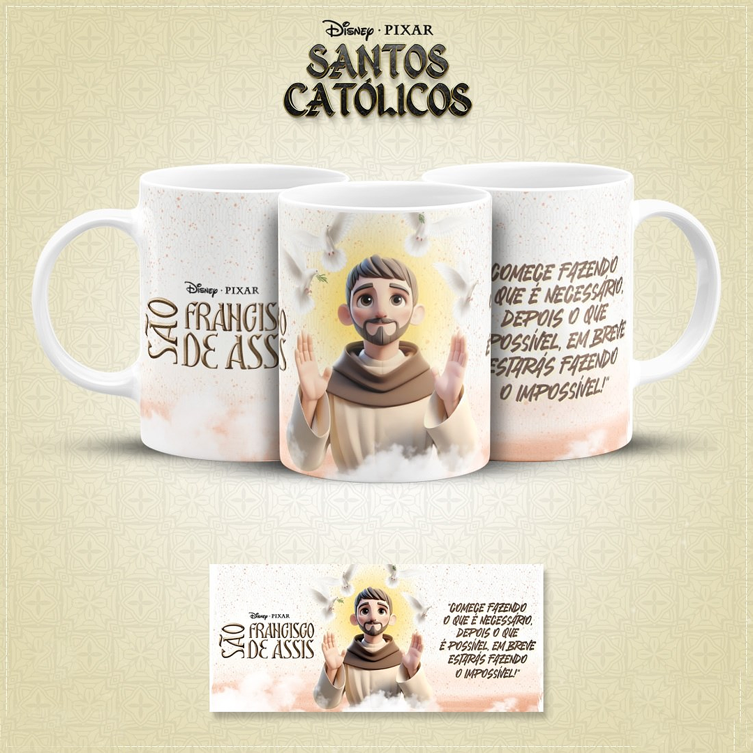 20 Artes para Caneca Santinhos Católicos Pixar em Jpg 14