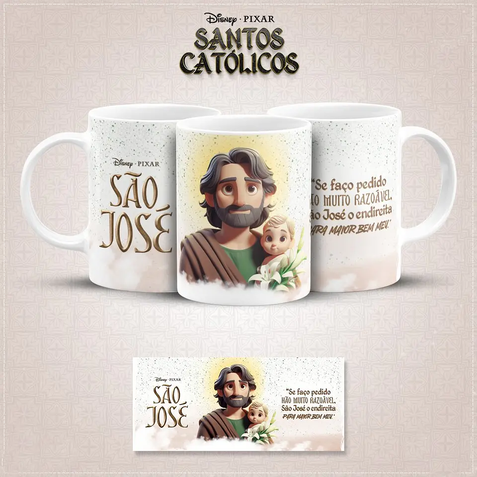 20 Artes para Caneca Santinhos Católicos Pixar em Jpg 19
