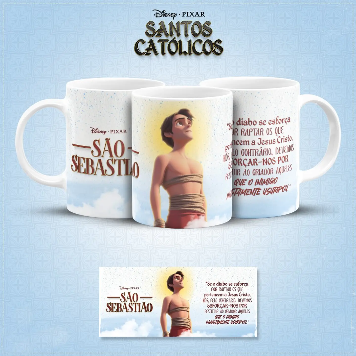 20 Artes para Caneca Santinhos Católicos Pixar em Jpg 20