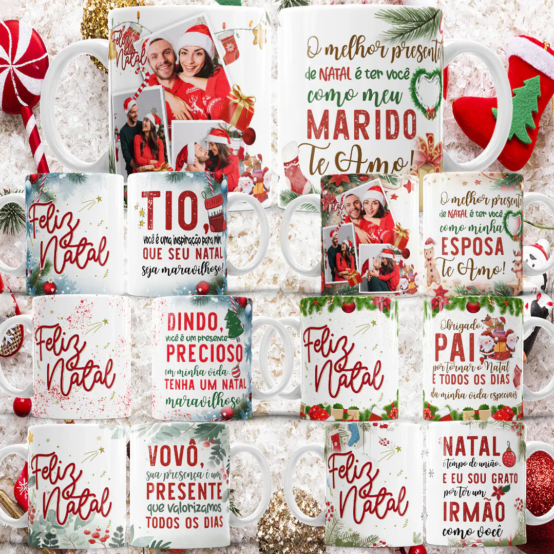46 Artes para Sublimação Natal Família em CorelDraw  2