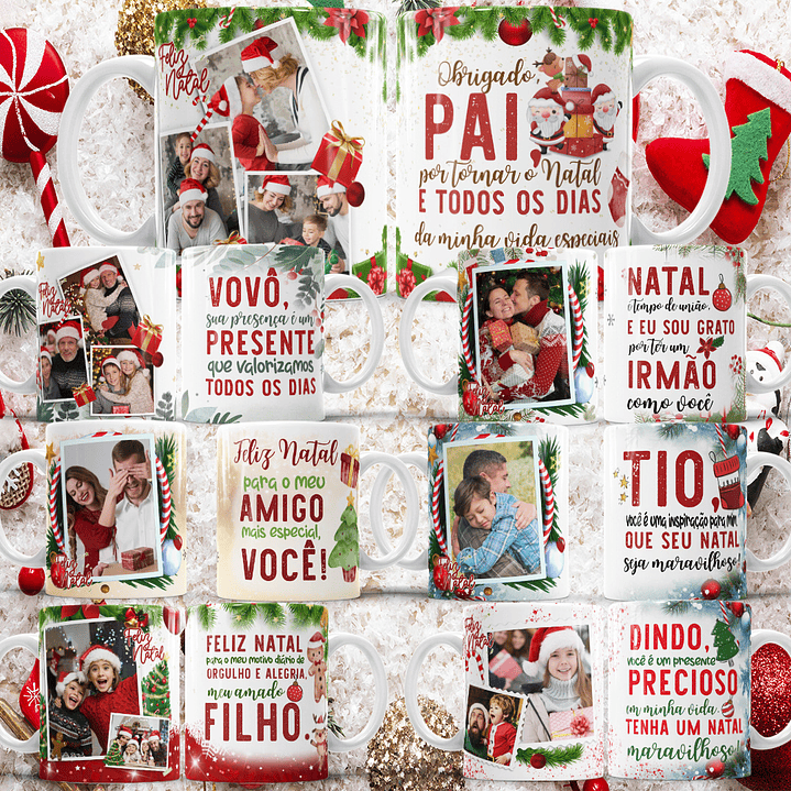 46 Artes para Sublimação Natal Família em CorelDraw  3