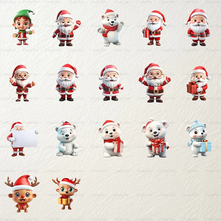 Kit Digital Natal Natalino 3D 37 Arquivos Sem Fundo Png e Sgv 2